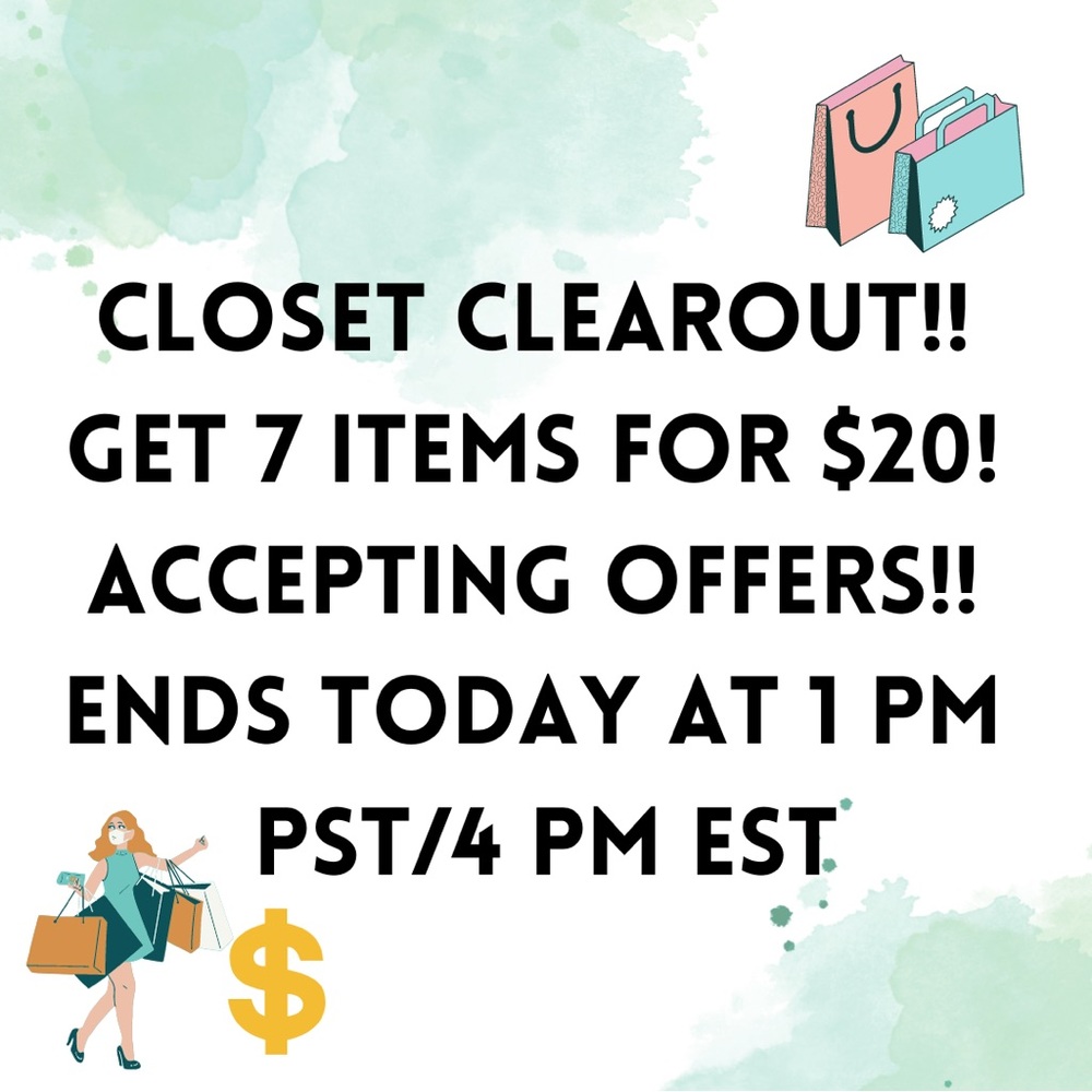 7/$20 MOVING SALE! 7 items for $20!